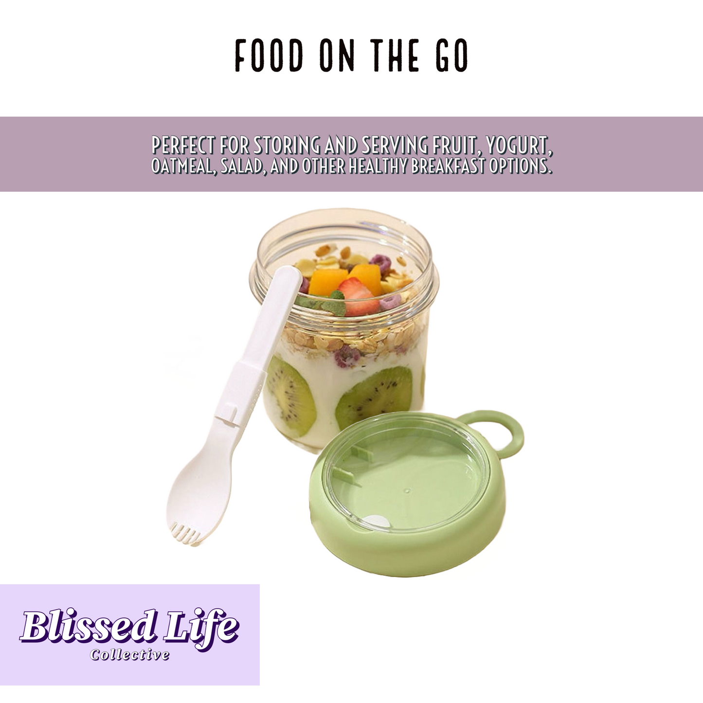 On the Go Breakfast Cup Containers Single Layer