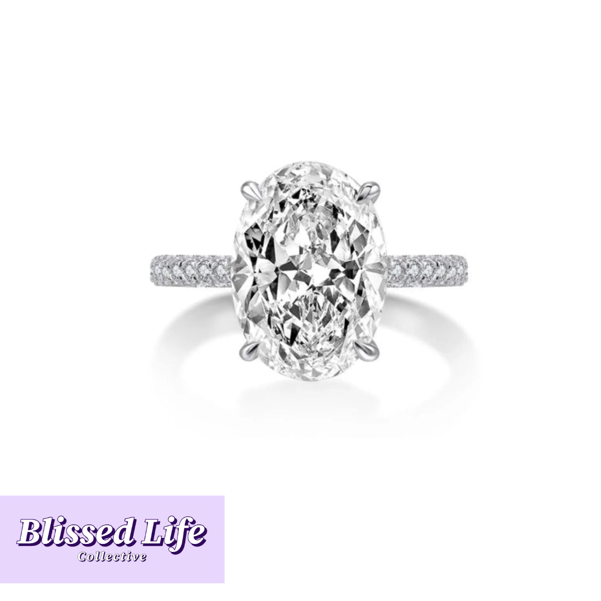 Oval 6ct Cubic Zirconia Engagement Ring