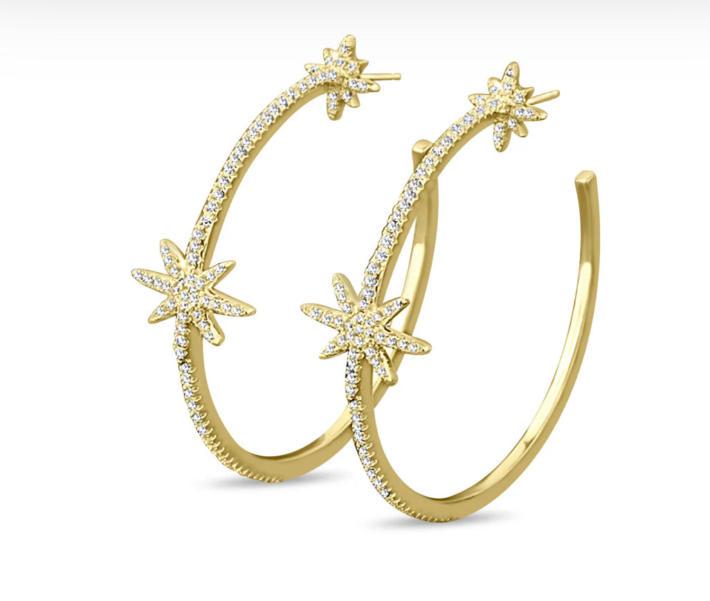 Starburst Hoops by Dazzle Jewel and Co
