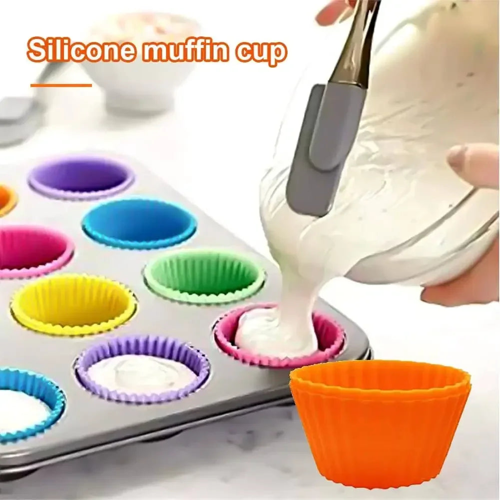 12pcs/Set Silicone Cupcake/Muffin Liners