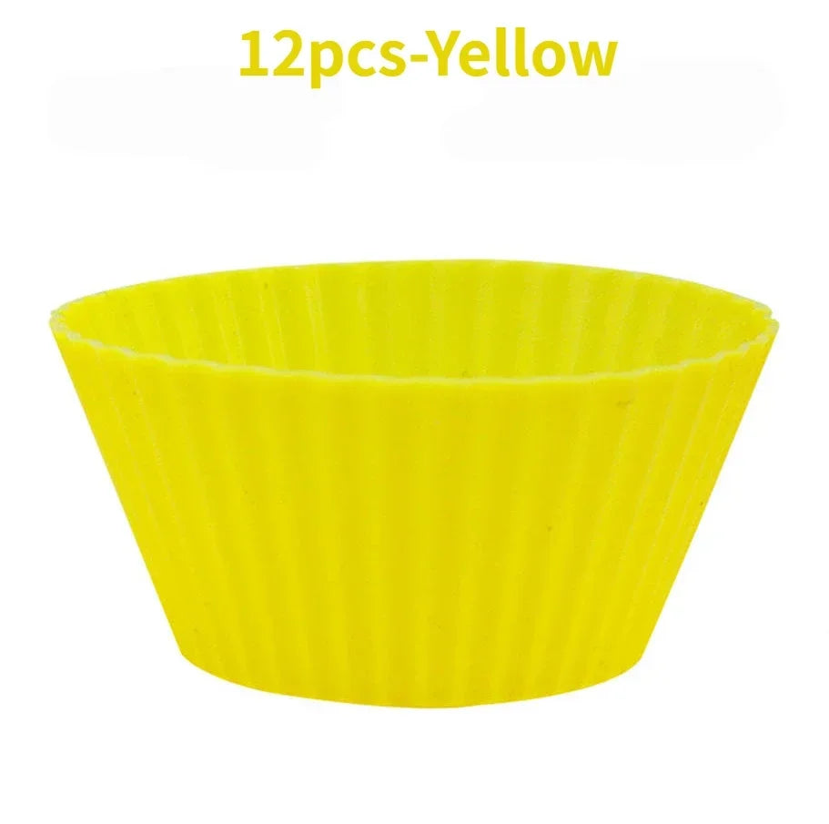 12pcs/Set Silicone Cupcake/Muffin Liners
