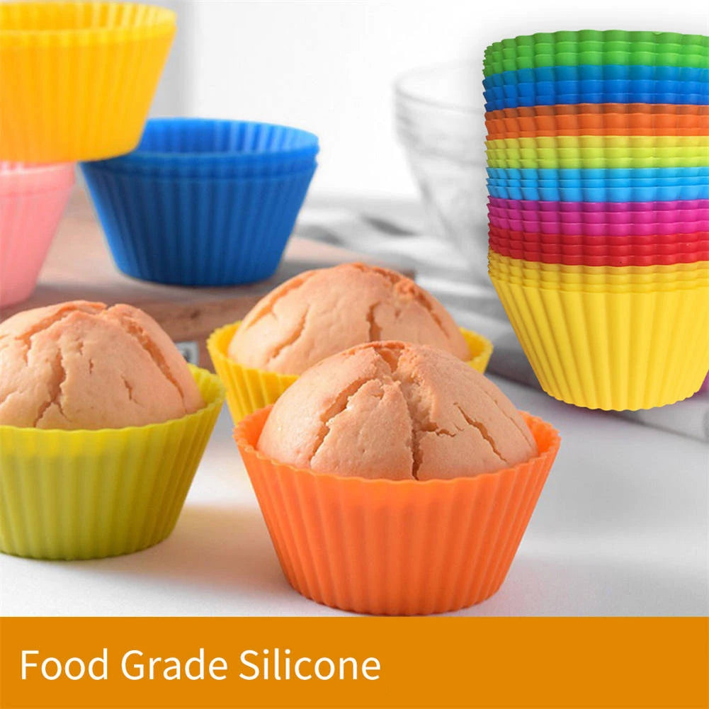 12pcs/Set Silicone Cupcake/Muffin Liners