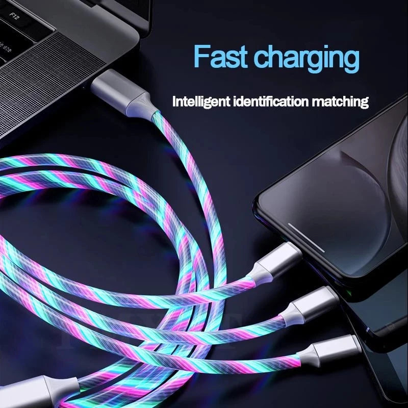 3 in 1 LED Light Glowing Charging Cable