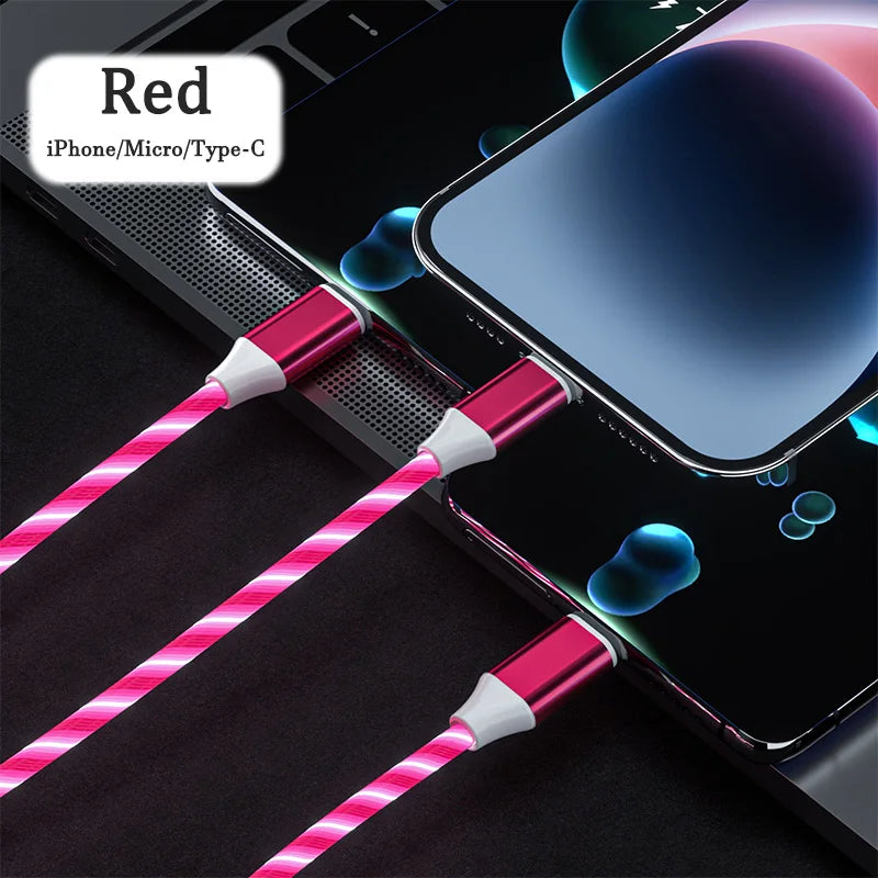 3 in 1 LED Light Glowing Charging Cable