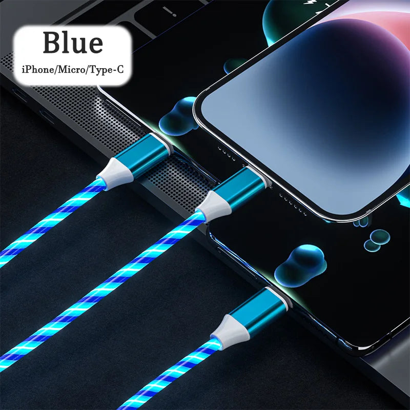 3 in 1 LED Light Glowing Charging Cable