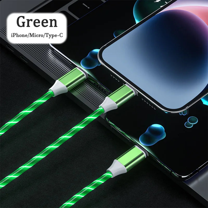 3 in 1 LED Light Glowing Charging Cable