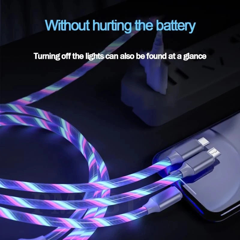 3 in 1 LED Light Glowing Charging Cable