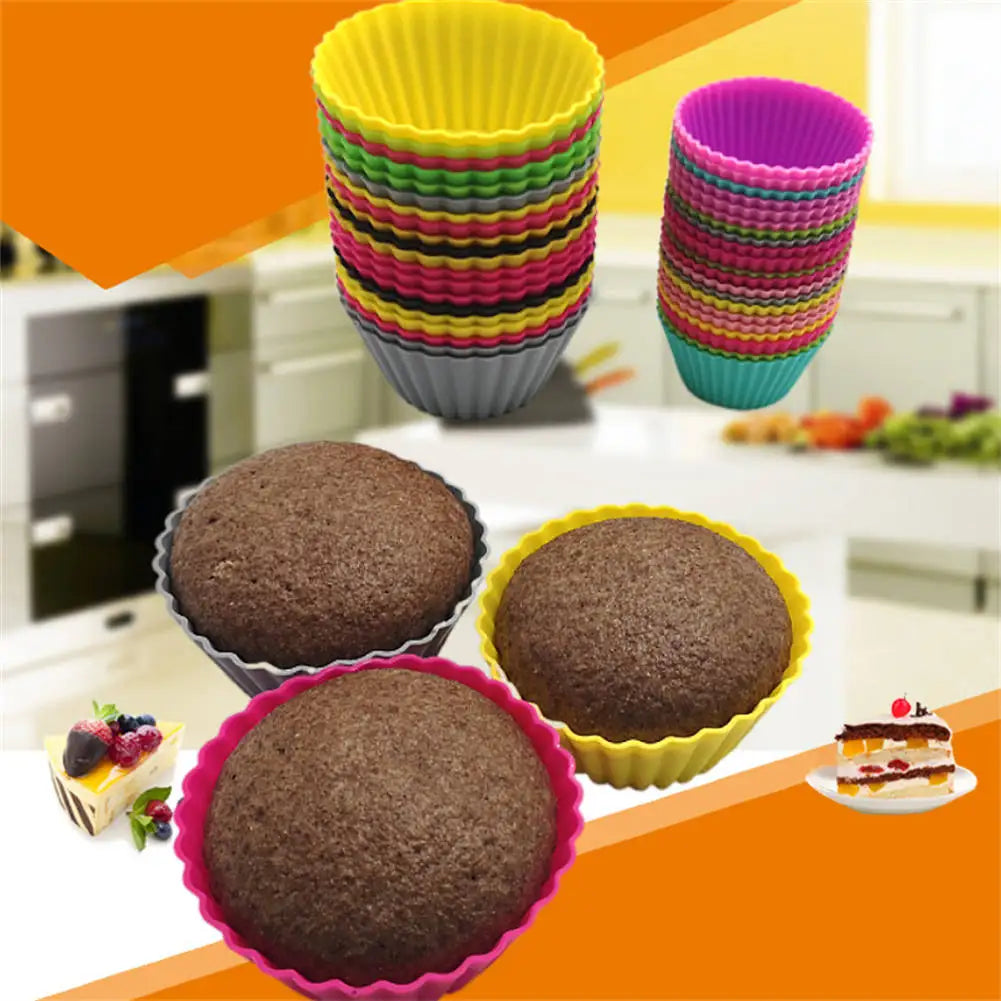 12pcs/Set Silicone Cupcake/Muffin Liners