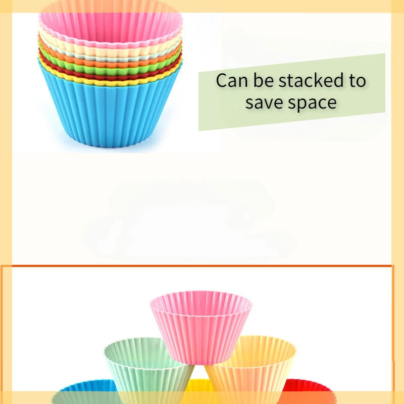 12pcs/Set Silicone Cupcake/Muffin Liners