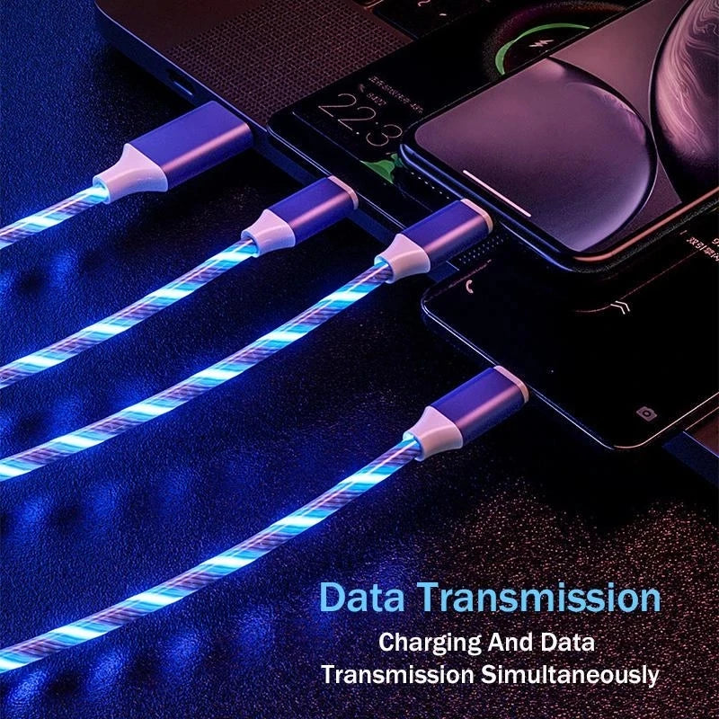 3 in 1 LED Light Glowing Charging Cable