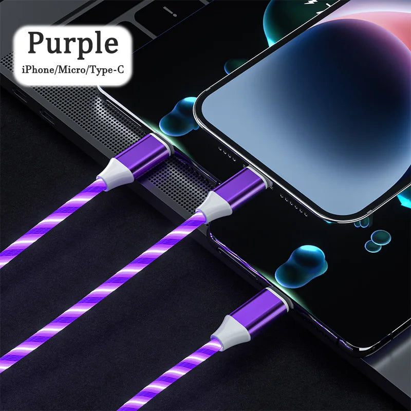 3 in 1 LED Light Glowing Charging Cable