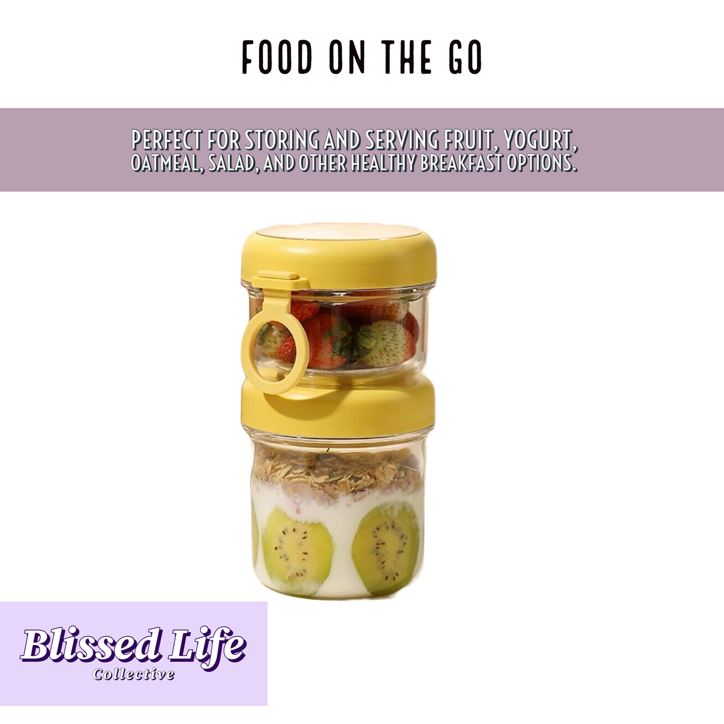 On the Go Breakfast Cup Containers Single Layer