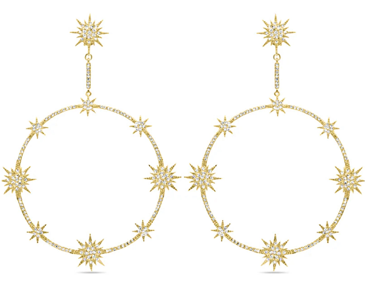 Starburst Drop Earrings by Dazzle Jewel and Co