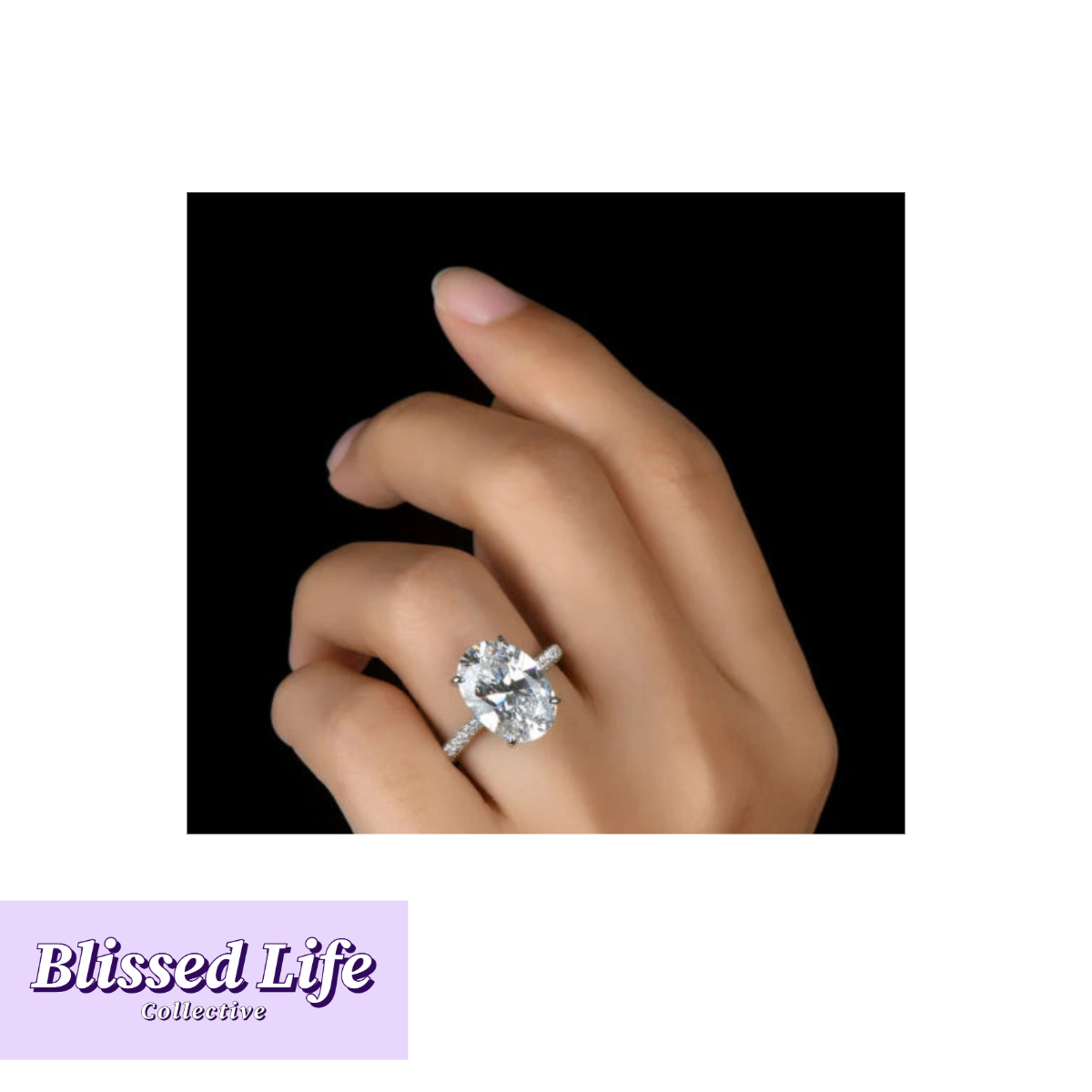 Oval 6ct Cubic Zirconia Engagement Ring