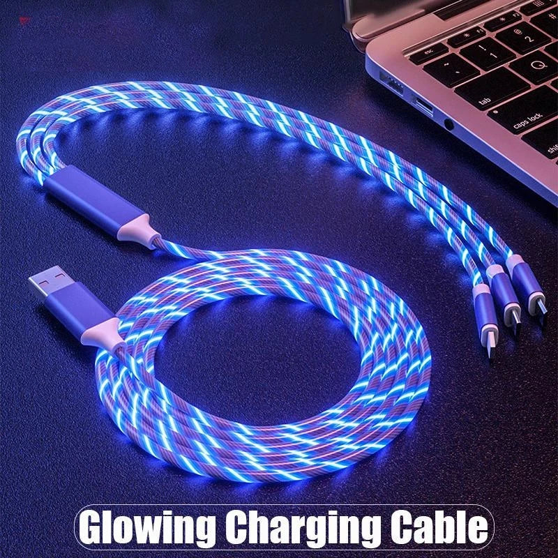 3 in 1 LED Light Glowing Charging Cable