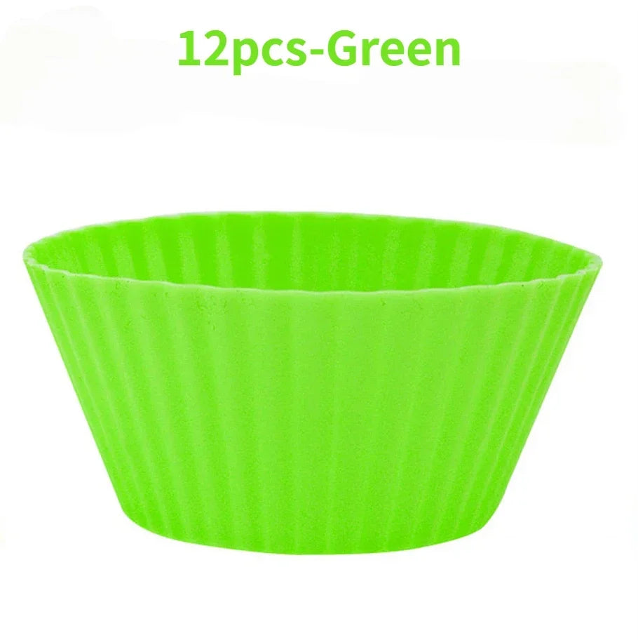 12pcs/Set Silicone  Cupcake/Muffin Liners