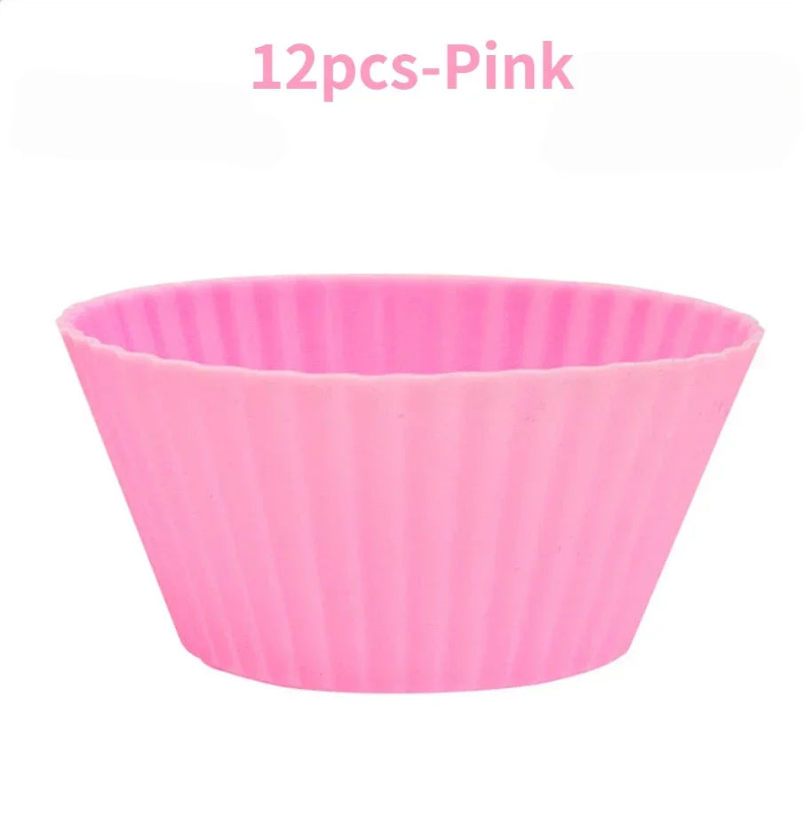 12pcs/Set Silicone  Cupcake/Muffin Liners