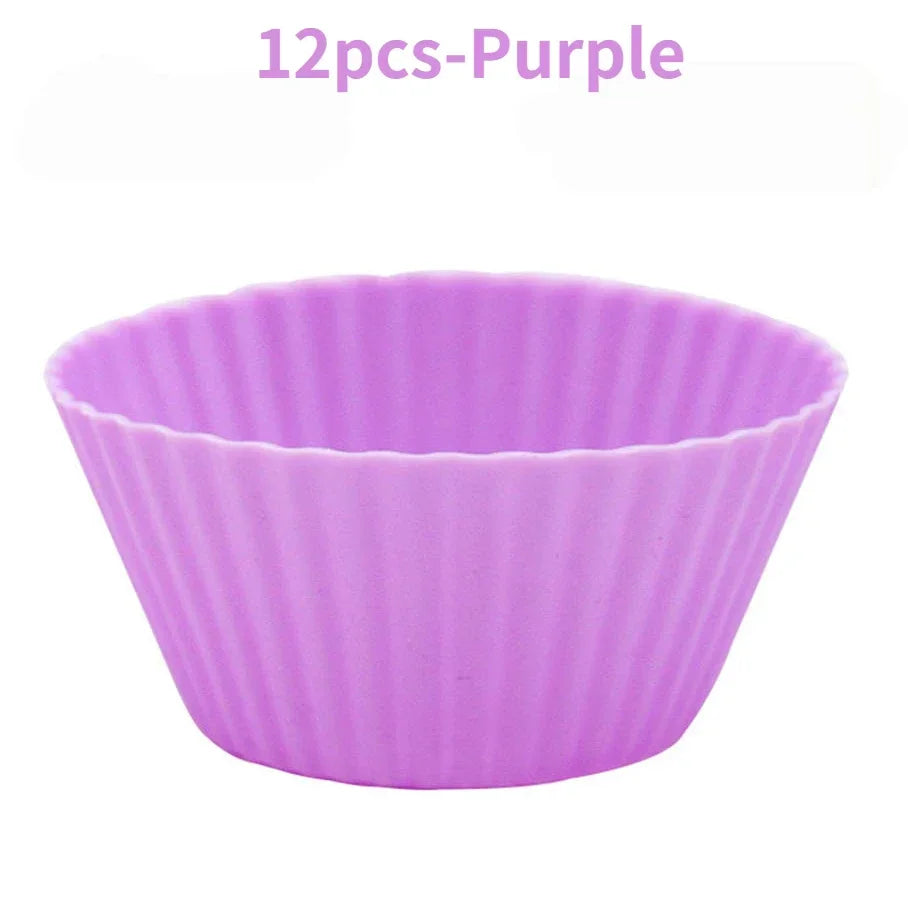 12pcs/Set Silicone  Cupcake/Muffin Liners
