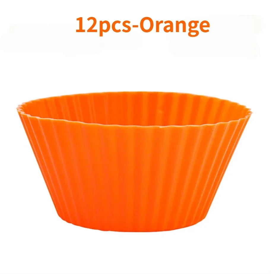 12pcs/Set Silicone  Cupcake/Muffin Liners